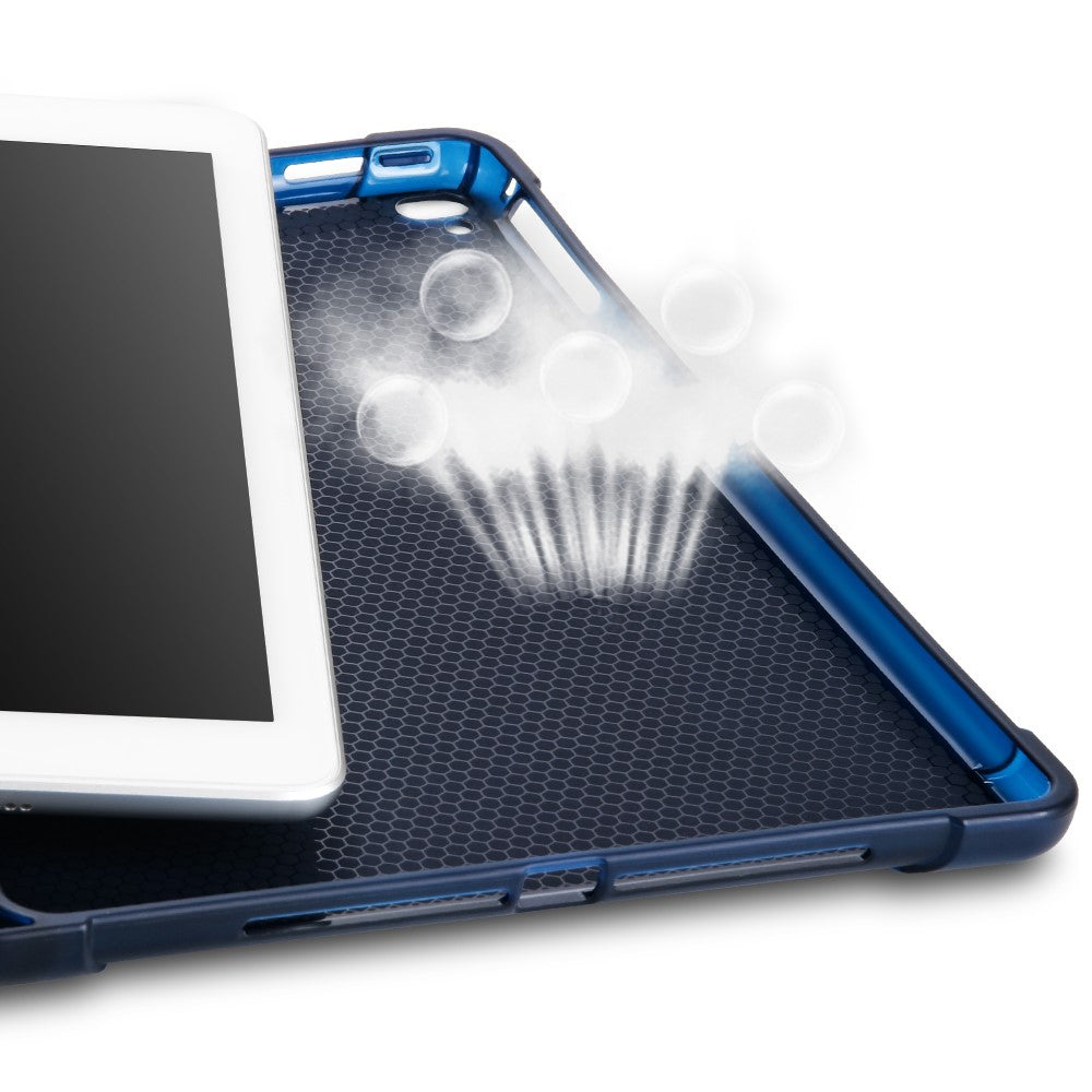 Leather Case for iPad 9.7-inch (2018) / (2017) / iPad Air 2 / Air (2013) Tri-Fold Stand Auto Sleep / Wake Cover with Pencil Holder - Dark Blue