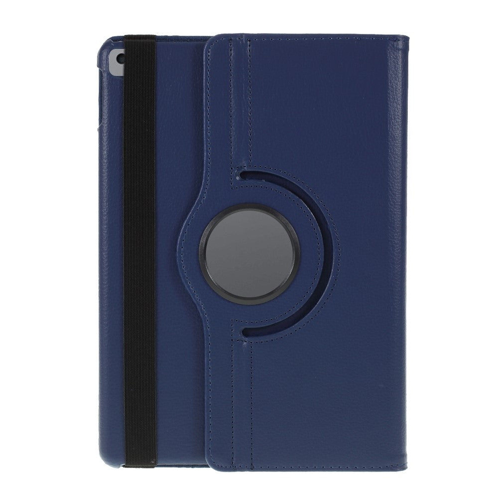 Leather Case for iPad 10.2 (2021) / (2020) / (2019) / Air 10.5 inch (2019) / Pro 10.5 inch (2017) Litchi Texture Rotating Stand Cover - Dark Blue