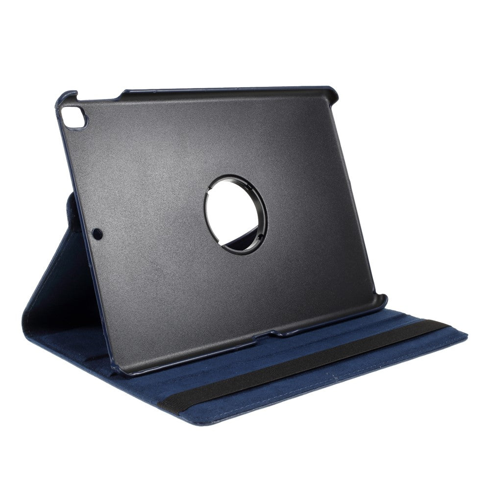 Leather Case for iPad 10.2 (2021) / (2020) / (2019) / Air 10.5 inch (2019) / Pro 10.5 inch (2017) Litchi Texture Rotating Stand Cover - Dark Blue
