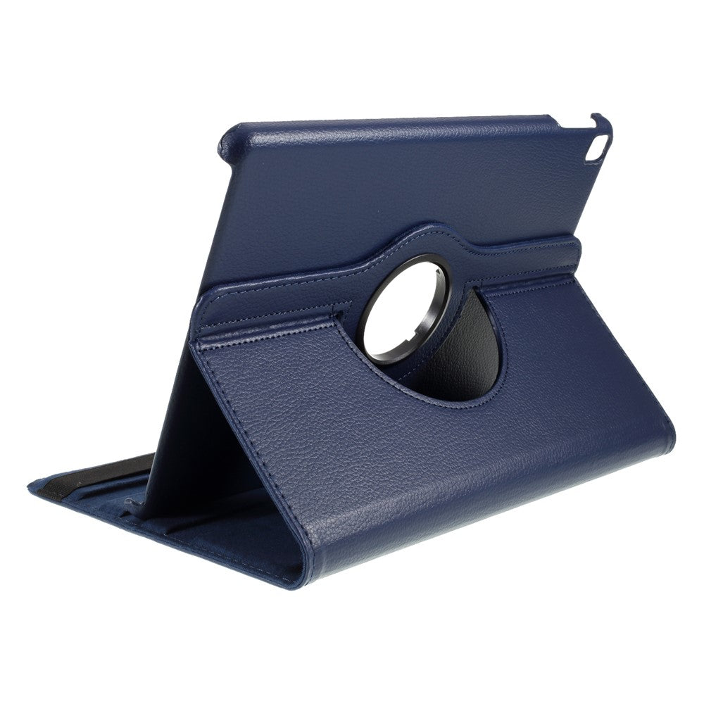 Leather Case for iPad 10.2 (2021) / (2020) / (2019) / Air 10.5 inch (2019) / Pro 10.5 inch (2017) Litchi Texture Rotating Stand Cover - Dark Blue