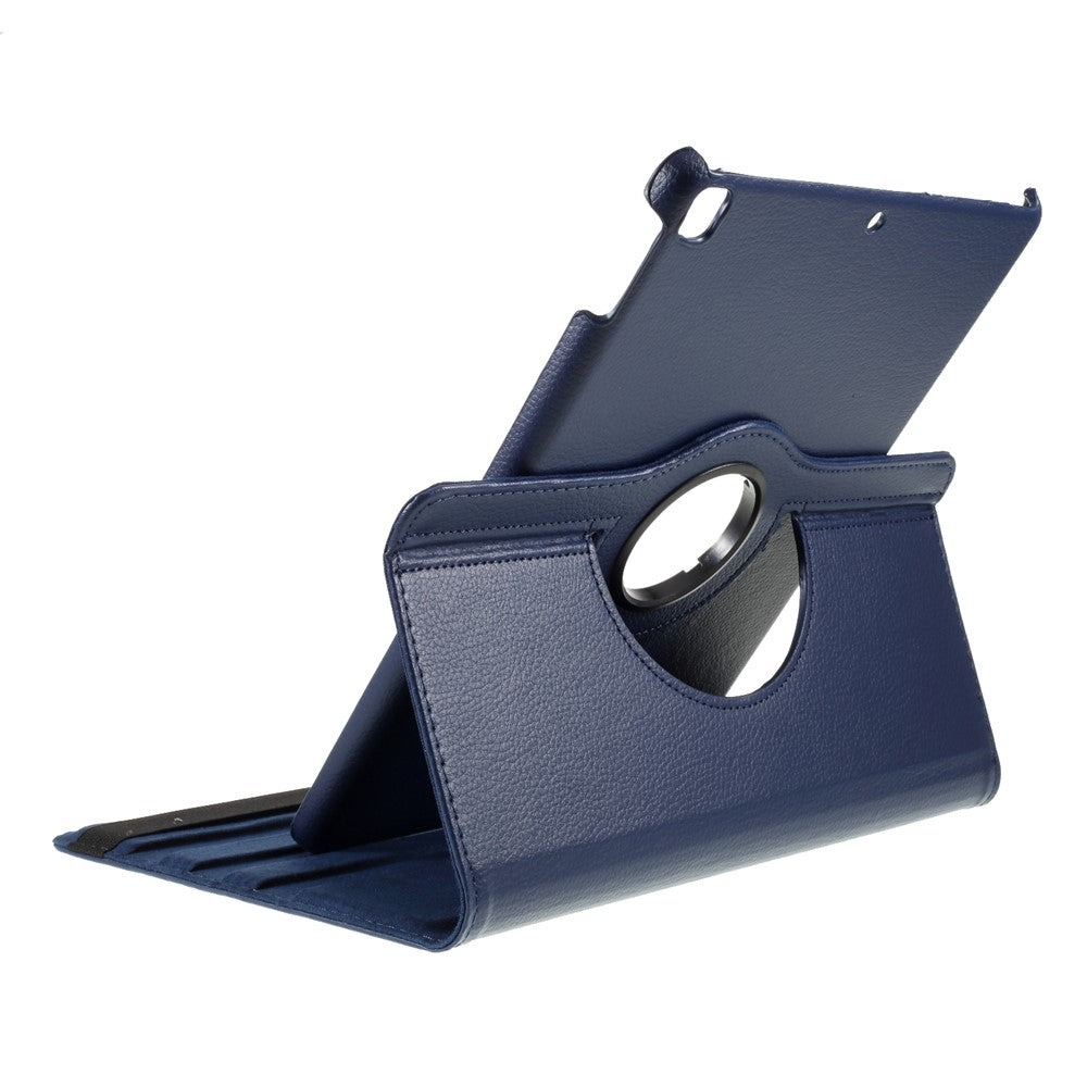 Leather Case for iPad 10.2 (2021) / (2020) / (2019) / Air 10.5 inch (2019) / Pro 10.5 inch (2017) Litchi Texture Rotating Stand Cover - Dark Blue