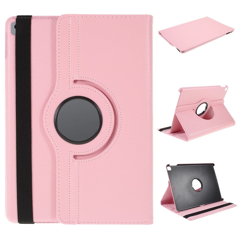 Leather Case for iPad 10.2 (2021) / (2020) / (2019) / Air 10.5 inch (2019) / Pro 10.5 inch (2017) Litchi Texture Rotating Stand Cover - Pink