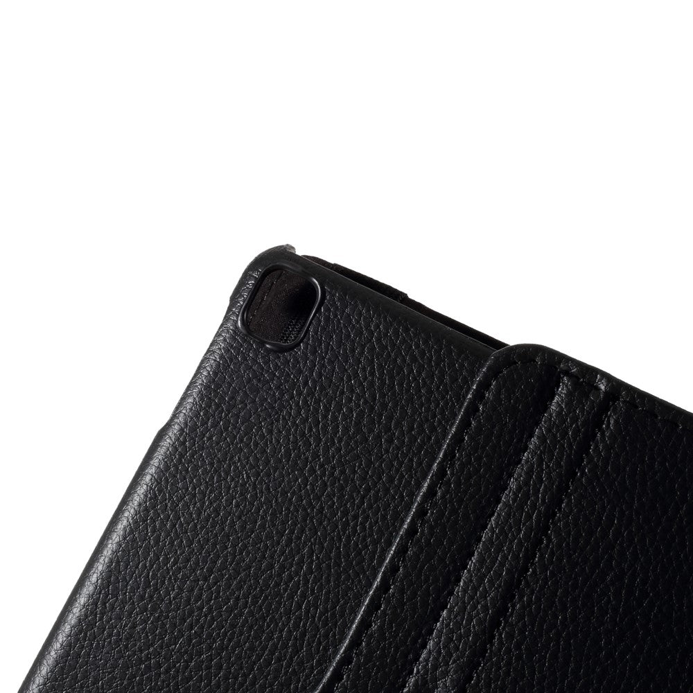 Leather Case for iPad 10.2 (2021) / (2020) / (2019) / Air 10.5 inch (2019) / Pro 10.5 inch (2017) Litchi Texture Rotating Stand Cover - Black