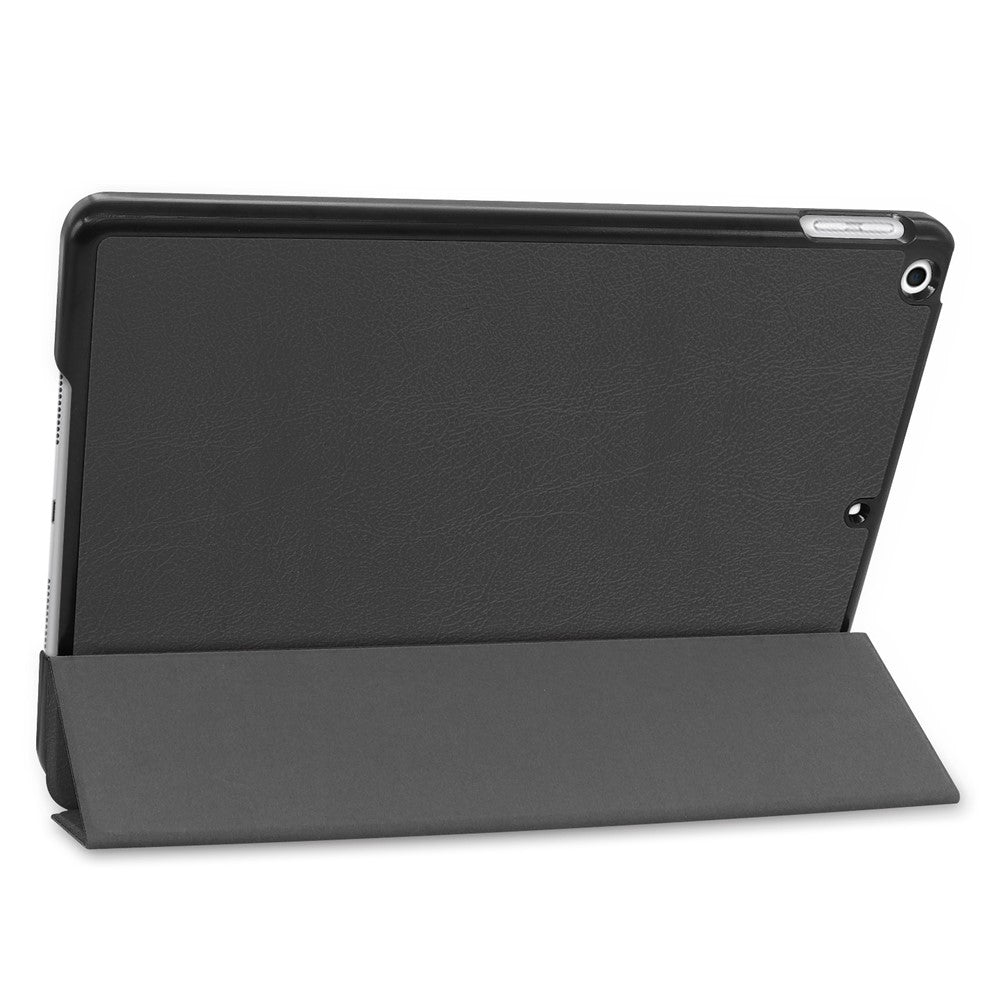 Tri-Fold Stand Tablet Cover for iPad 10.2 (2021) / (2020) / (2019) PU Leather Protective Smart Case with Auto Sleep / Wake - Black