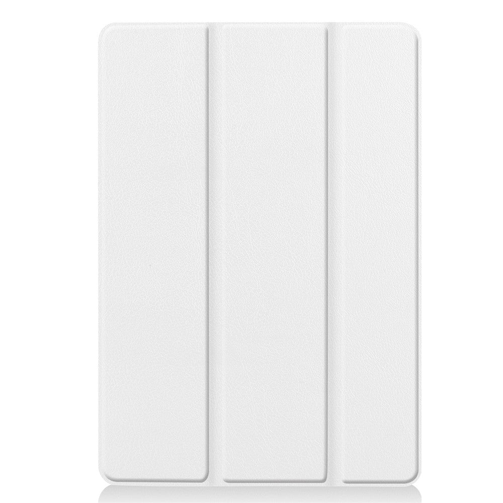 Tri-Fold Stand Tablet Cover for iPad 10.2 (2021) / (2020) / (2019) PU Leather Protective Smart Case with Auto Sleep / Wake - White