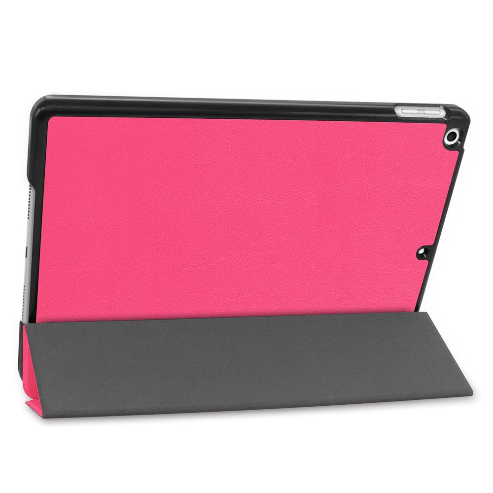 Tri-Fold Stand Tablet Cover for iPad 10.2 (2021) / (2020) / (2019) PU Leather Protective Smart Case with Auto Sleep / Wake) - Rose