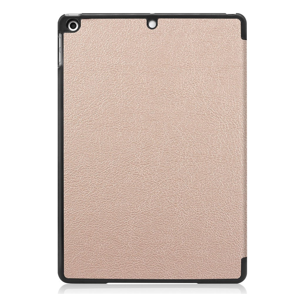 Tri-Fold Stand Tablet Cover for iPad 10.2 (2021) / (2020) / (2019) PU Leather Protective Smart Case with Auto Sleep / Wake - Gold