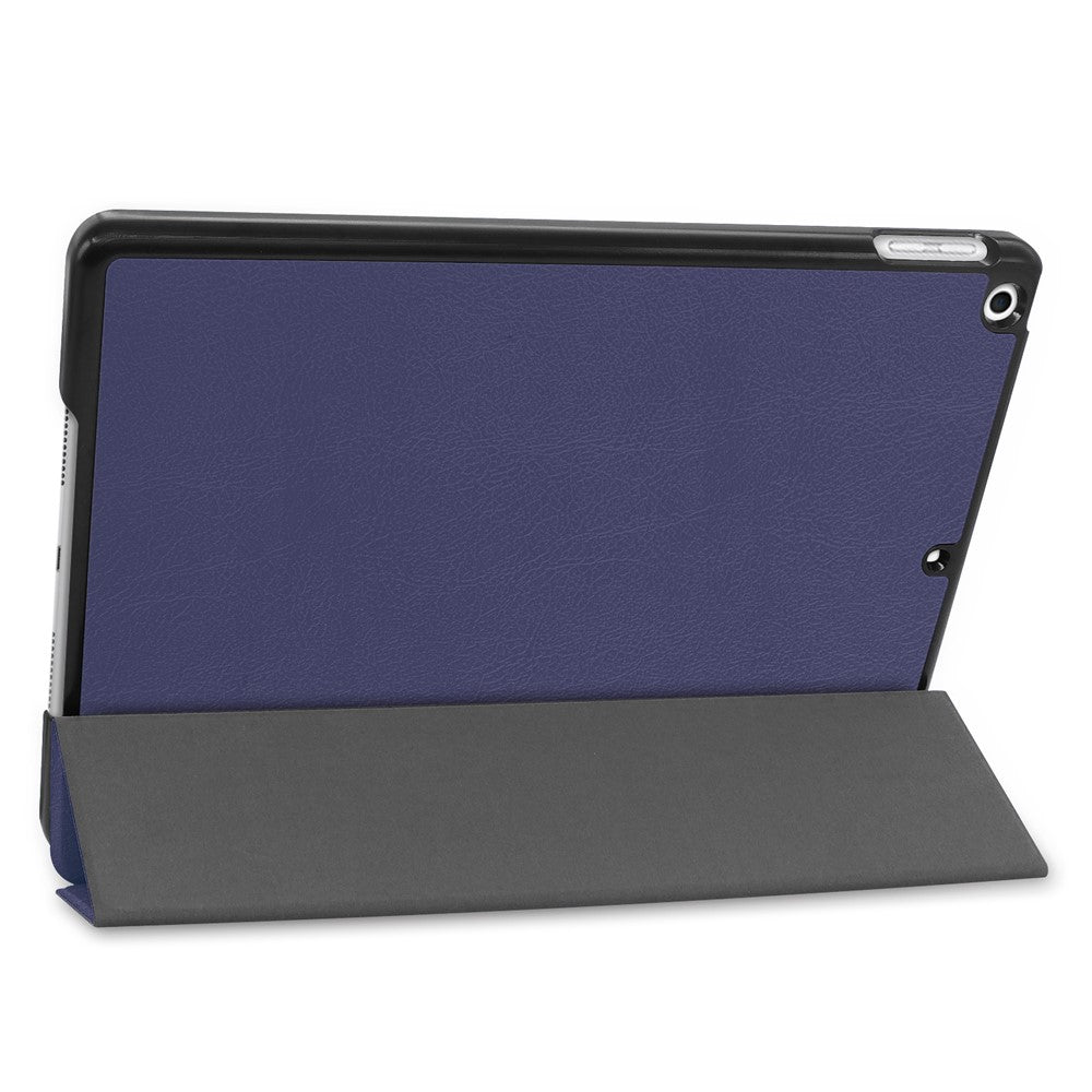 Tri-Fold Stand Tablet Cover for iPad 10.2 (2021) / (2020) / (2019) PU Leather Protective Smart Case with Auto Sleep / Wake - Dark Blue