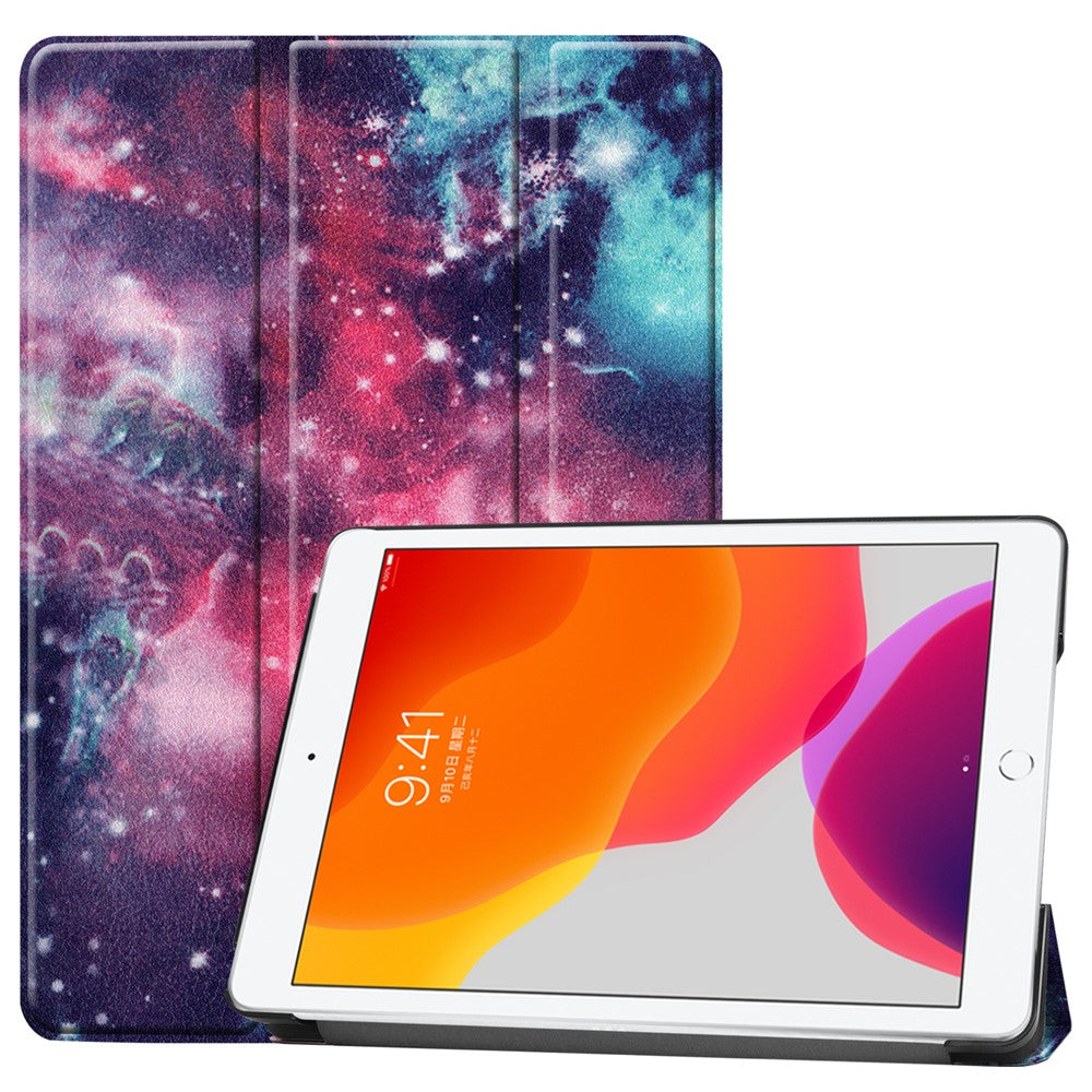Fashionable Pattern Printing PU Leather Tri-fold Stand Tablet Case for iPad 10.2 (2021)/(2020)/(2019) - Starry Sky