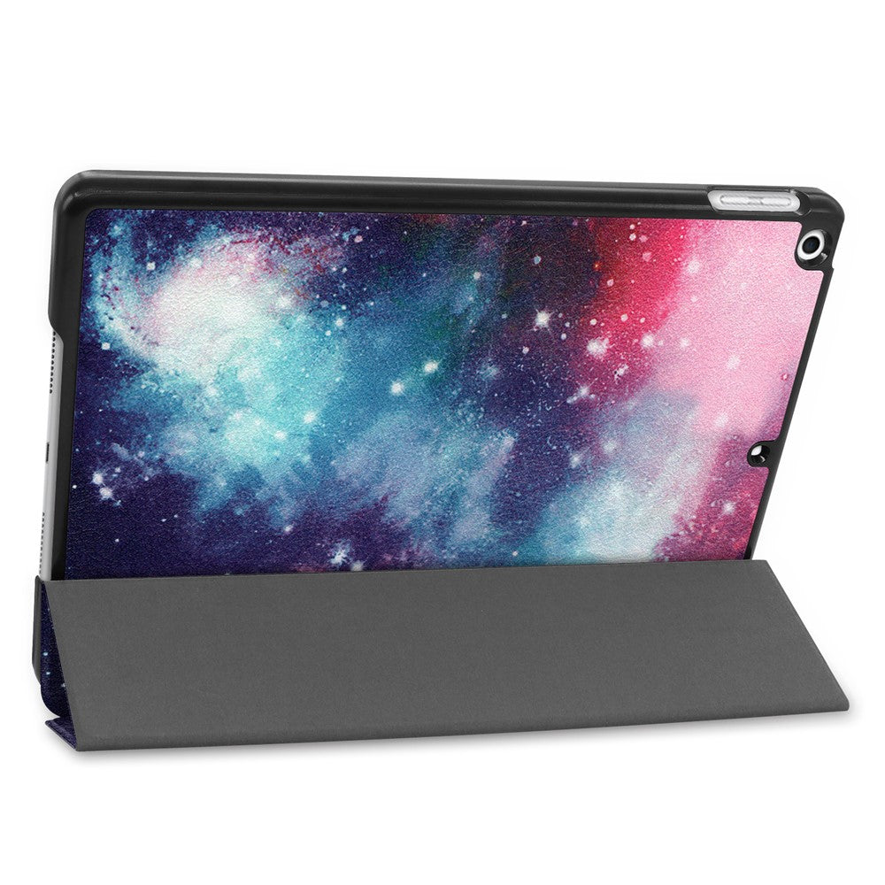 Fashionable Pattern Printing PU Leather Tri-fold Stand Tablet Case for iPad 10.2 (2021)/(2020)/(2019) - Starry Sky
