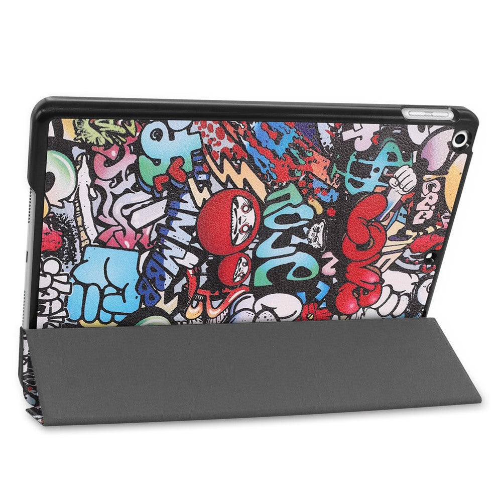 Fashionable Pattern Printing PU Leather Tri-fold Stand Tablet Case for iPad 10.2 (2021)/(2020)/(2019) - Graffiti Pattern