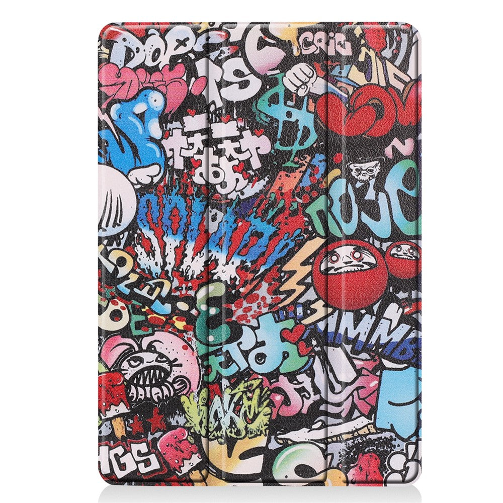 Fashionable Pattern Printing PU Leather Tri-fold Stand Tablet Case for iPad 10.2 (2021)/(2020)/(2019) - Graffiti Pattern