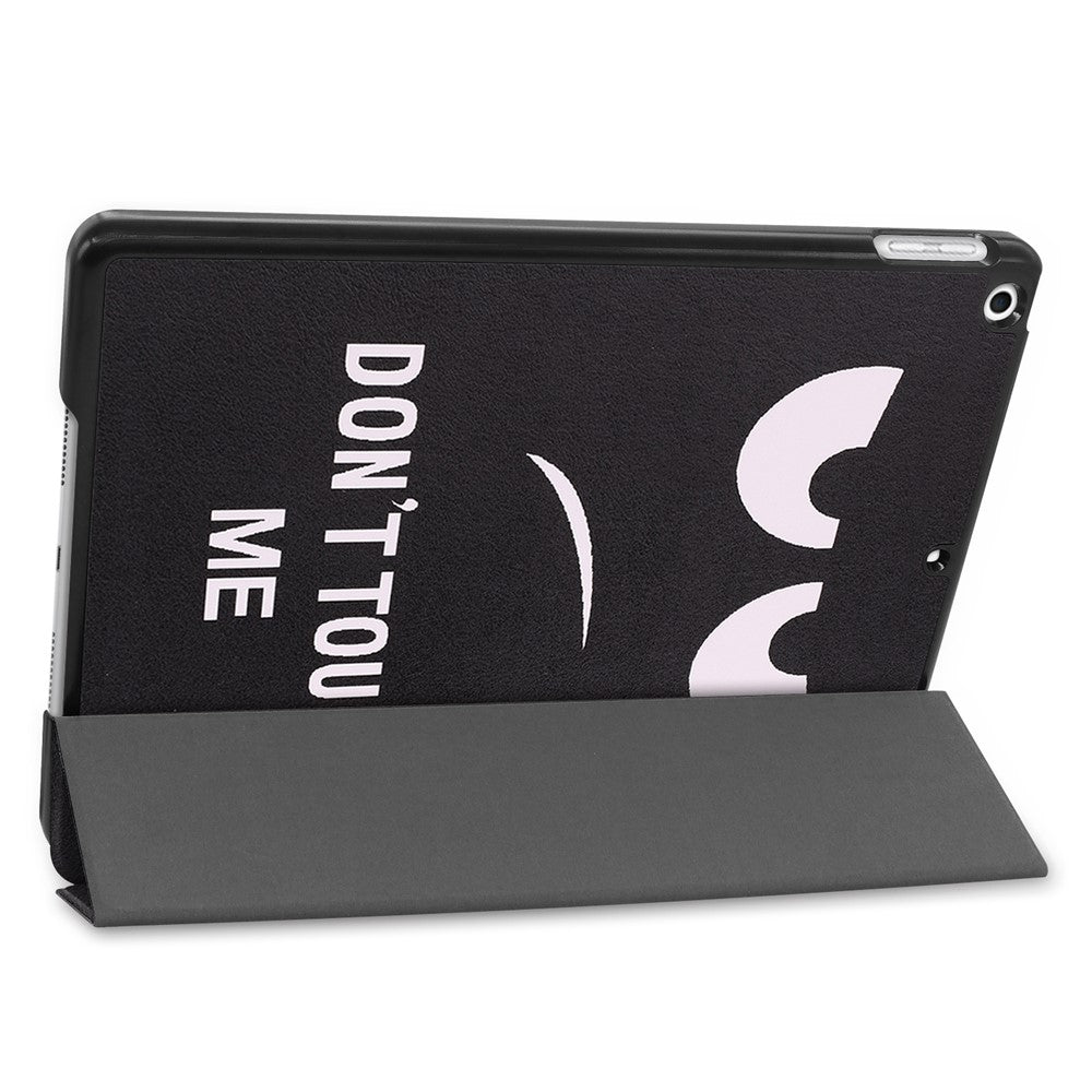 Fashionable Pattern Printing PU Leather Tri-fold Stand Tablet Case for iPad 10.2 (2021)/(2020)/(2019) - Don't Touch Me