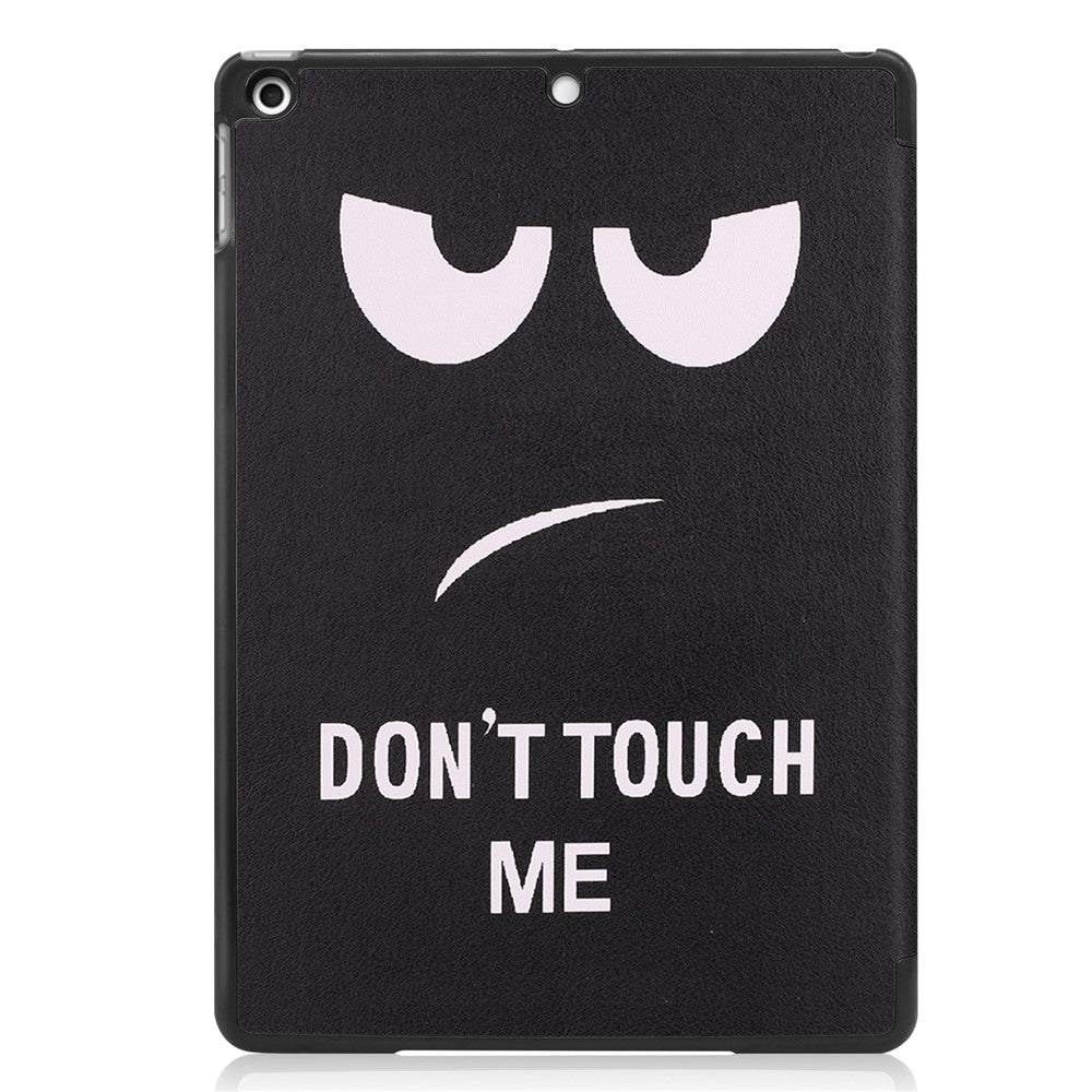 Fashionable Pattern Printing PU Leather Tri-fold Stand Tablet Case for iPad 10.2 (2021)/(2020)/(2019) - Don't Touch Me
