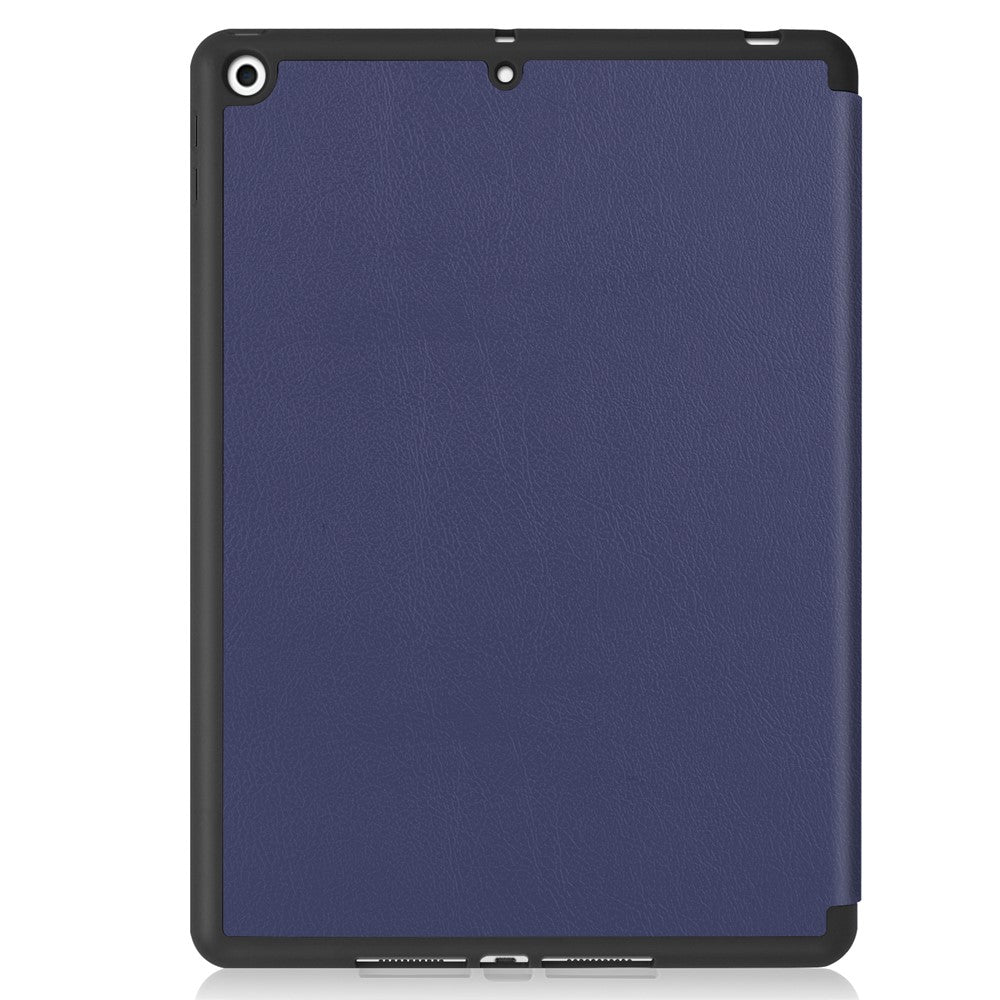 Leather Tablet Cover for iPad 10.2 (2021) / (2020) / (2019) Tri-Fold Stand Protection Case with Pen Slot - Dark Blue
