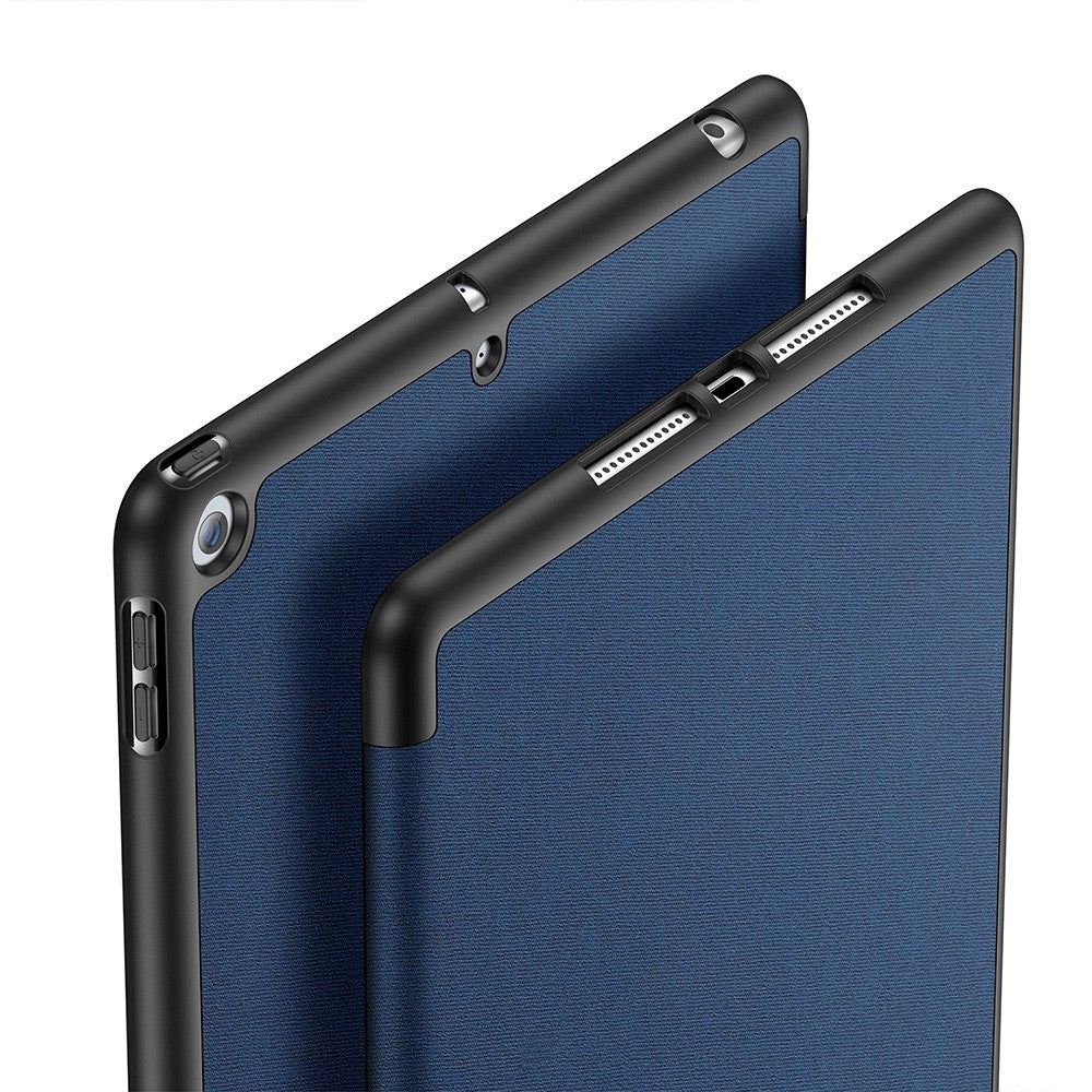 for iPad 10.2 (2021) / (2020) / (2019) Case Tri-fold Stand PU Leather Smart Tablet Cover - Blue