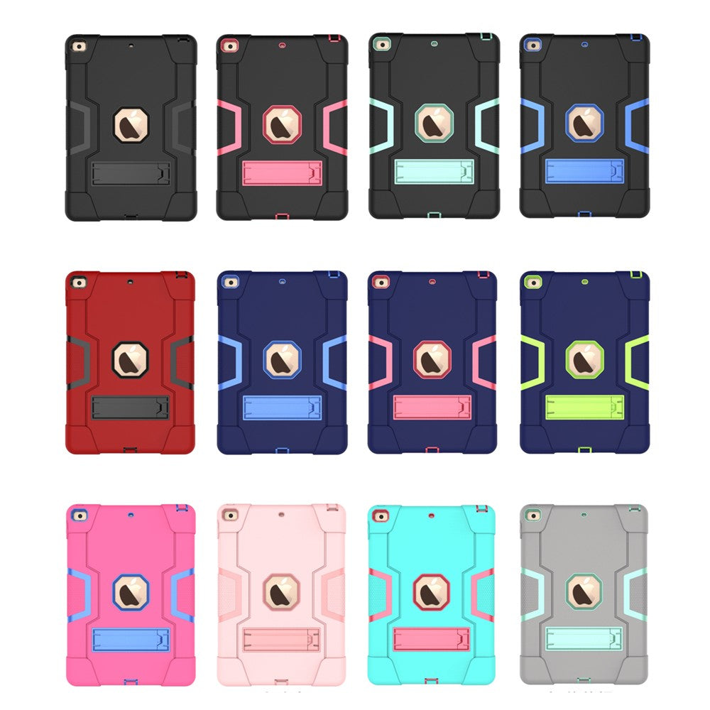 Anti-fingerprint TPU + PC Combo Tablet Cover with Kickstand for iPad 10.2 (2021)/(2020)/(2019) - All Black