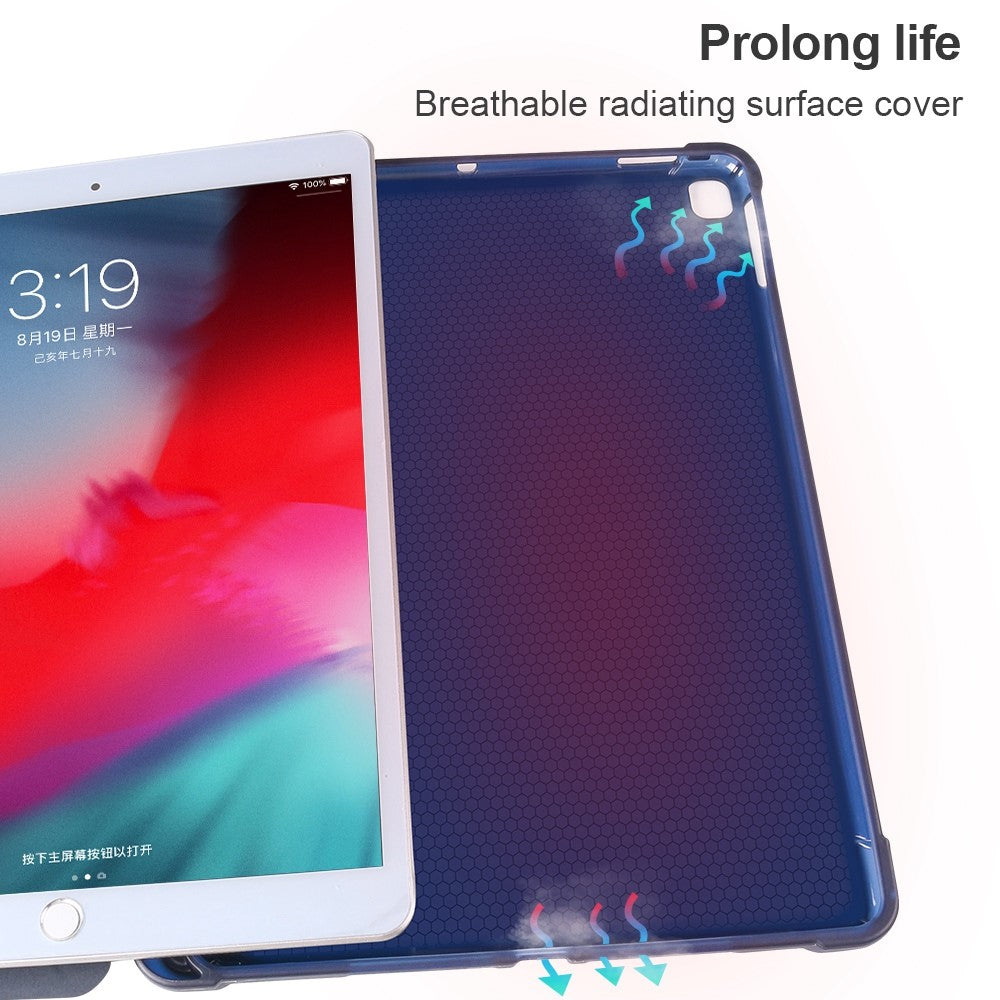 Origami Smart Leather Case [with Shock Absorption TPU / Apple Pencil Storage Groove] for iPad 10.2 (2021)/(2020)/(2019)/ iPad Air 10.5 inch (2019) / iPad Pro 10.5-inch (2017) - Black