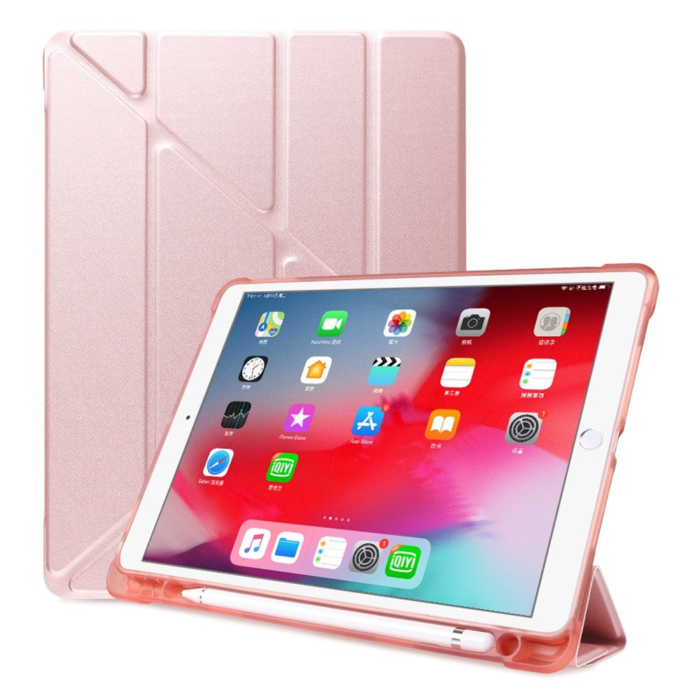 Origami Smart Leather Case [with Shock Absorption TPU / Apple Pencil Storage Groove] for iPad 10.2 (2021)/(2020)/(2019) / iPad Air 10.5 inch (2019) / iPad Pro 10.5-inch (2017) - Rose Gold
