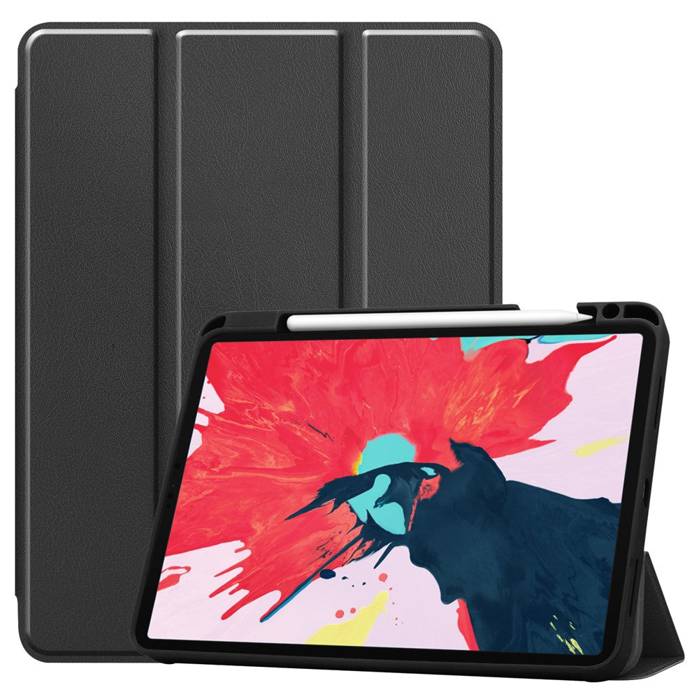 Stand Leather Tablet Case with Pen Slot for iPad Air 11 (2025) / (2024) / Air (2022) (2020) / Pro 11 (2022) (2021) (2020) (2018) - Black