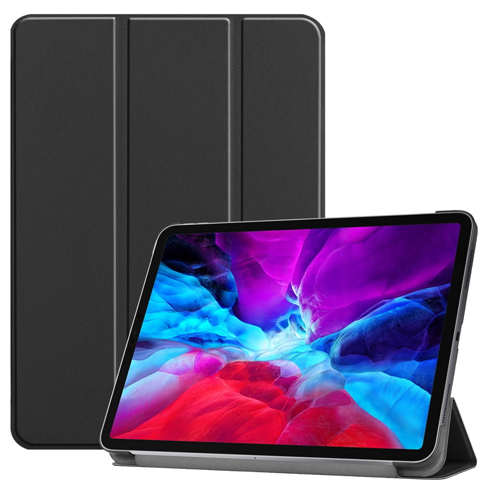 Leather Cover for iPad Air 13 (2025) / (2024) / Pro 12.9 (2022) / (2021) / (2020) / (2018) Folio Stand Auto Sleep / Wake Tablet Case - Black