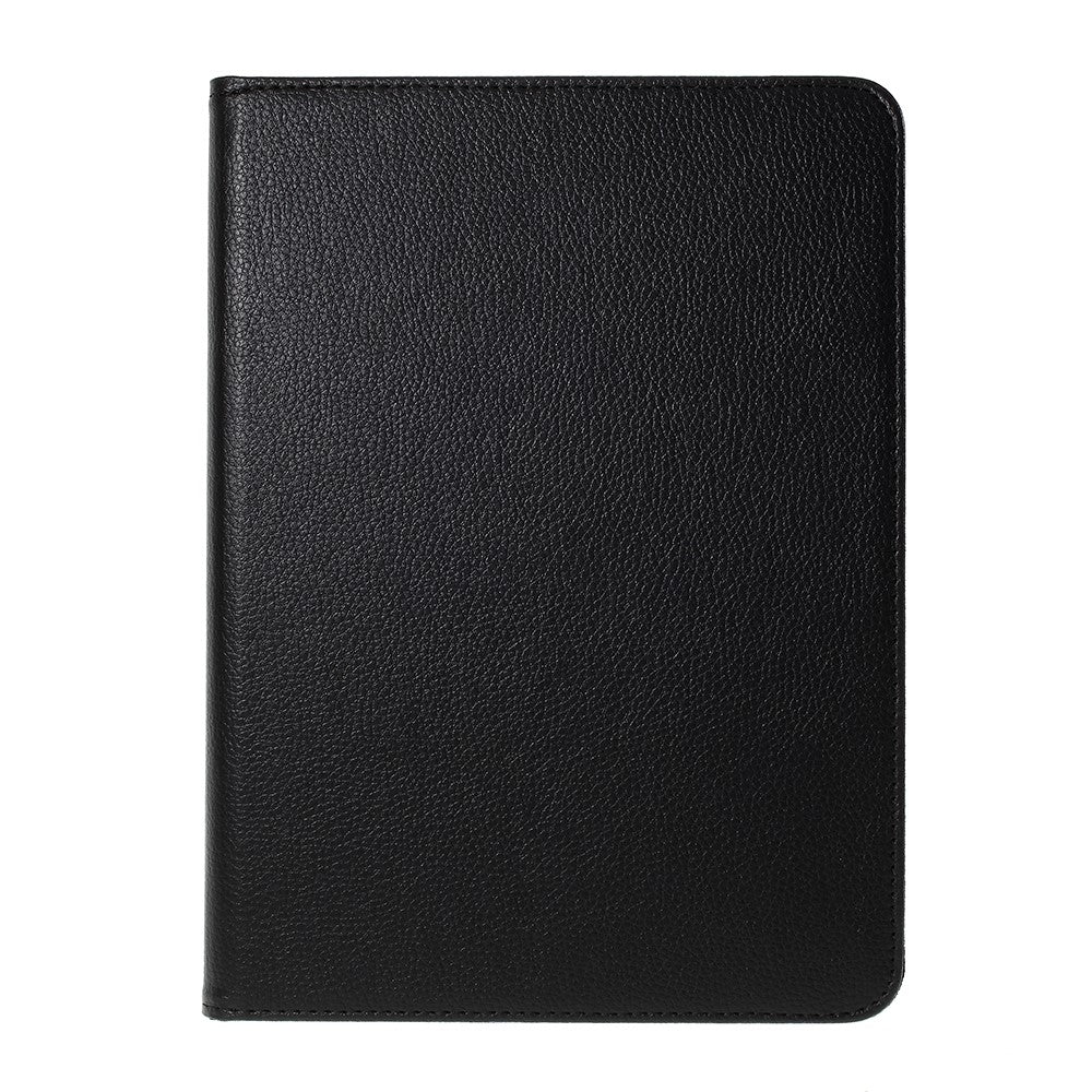 Litchi Skin Leather Case Cover with 360 Rotating Stand for iPad Pro 12.9 (2022) (2021) (2020) (2018) - Black