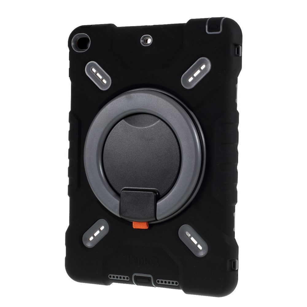 Tablet Case for iPad 10.2 (2021) / (2020) / (2019) / Air 10.5 inch (2019) Silicone Plastic Protective Cover with Kickstand - Black