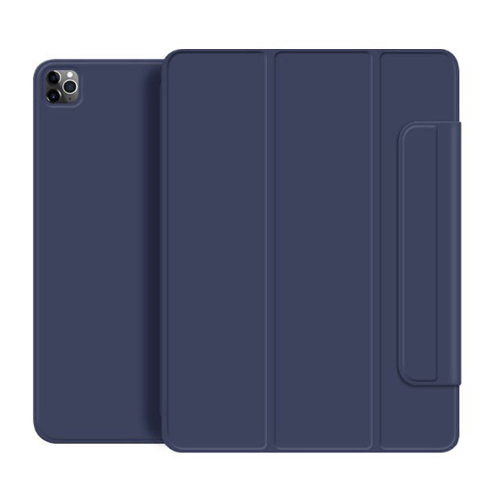 Leather Case for iPad Air 13 (2025)/(2024)/Pro 12.9 (2022)/(2021)/(2020)/(2018) Magnetic Clasp Tri-Fold Stand Cover - Blue