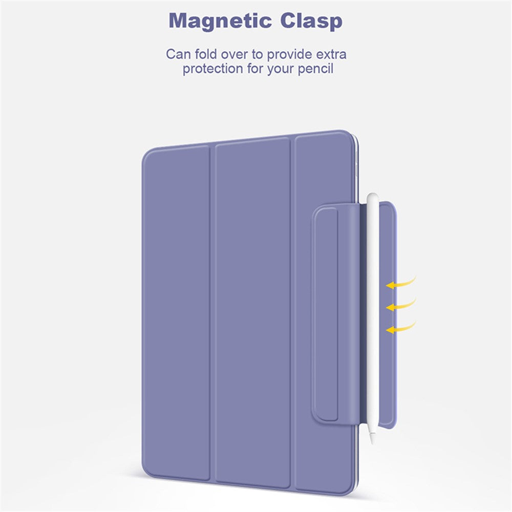Leather Case for iPad Air 13 (2025)/(2024)/Pro 12.9 (2022)/(2021)/(2020)/(2018) Magnetic Clasp Tri-Fold Stand Cover - Blue
