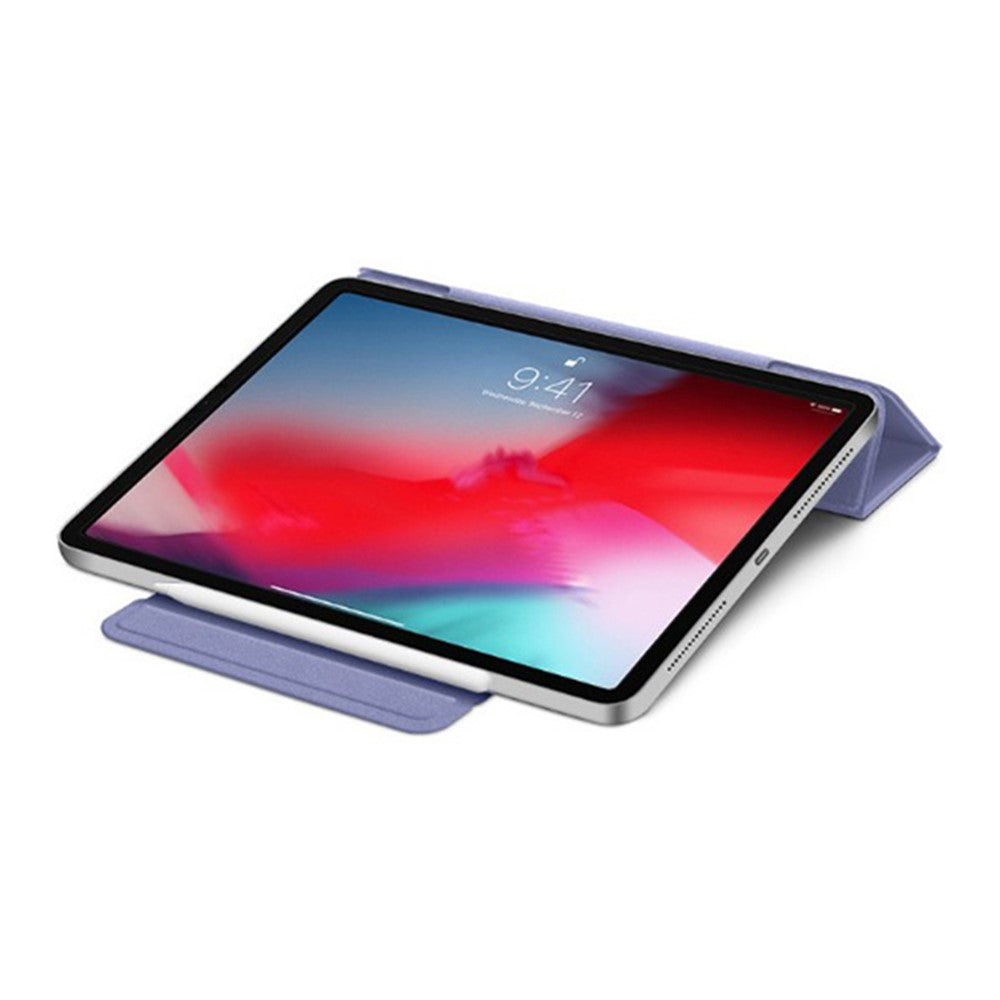 Leather Case for iPad Air 13 (2025)/(2024)/Pro 12.9 (2022)/(2021)/(2020)/(2018) Magnetic Clasp Tri-Fold Stand Cover - Blue