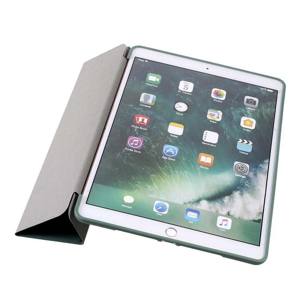 Tri-fold Stand Leather Smart Case with TPU Back Cover for iPad 10.2 (2021)/(2020)/(2019) - Green