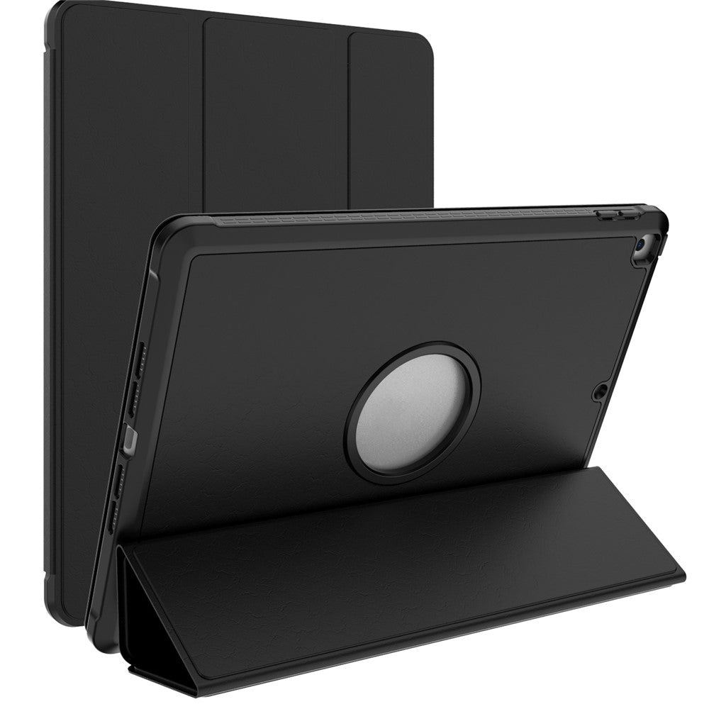 A07 Tri-Fold Leather Tablet Case Cover for iPad 10.2 (2021)/(2020)/(2019) - Black
