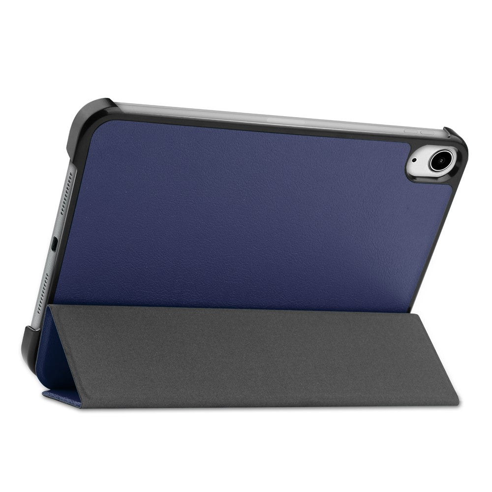 Tri-Fold Stand PU Leather Smart Tablet Protective Cover Tablet Case for iPad mini (2024) / mini (2021) - Blue