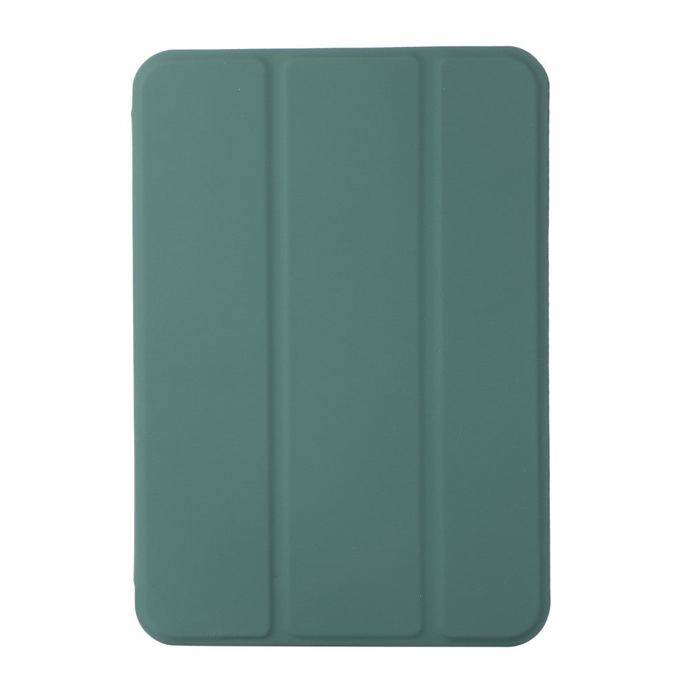 Magnetic Hard PC PU Leather Tablet Cover Shell for iPad mini (2024) / mini (2021) - Dark Green