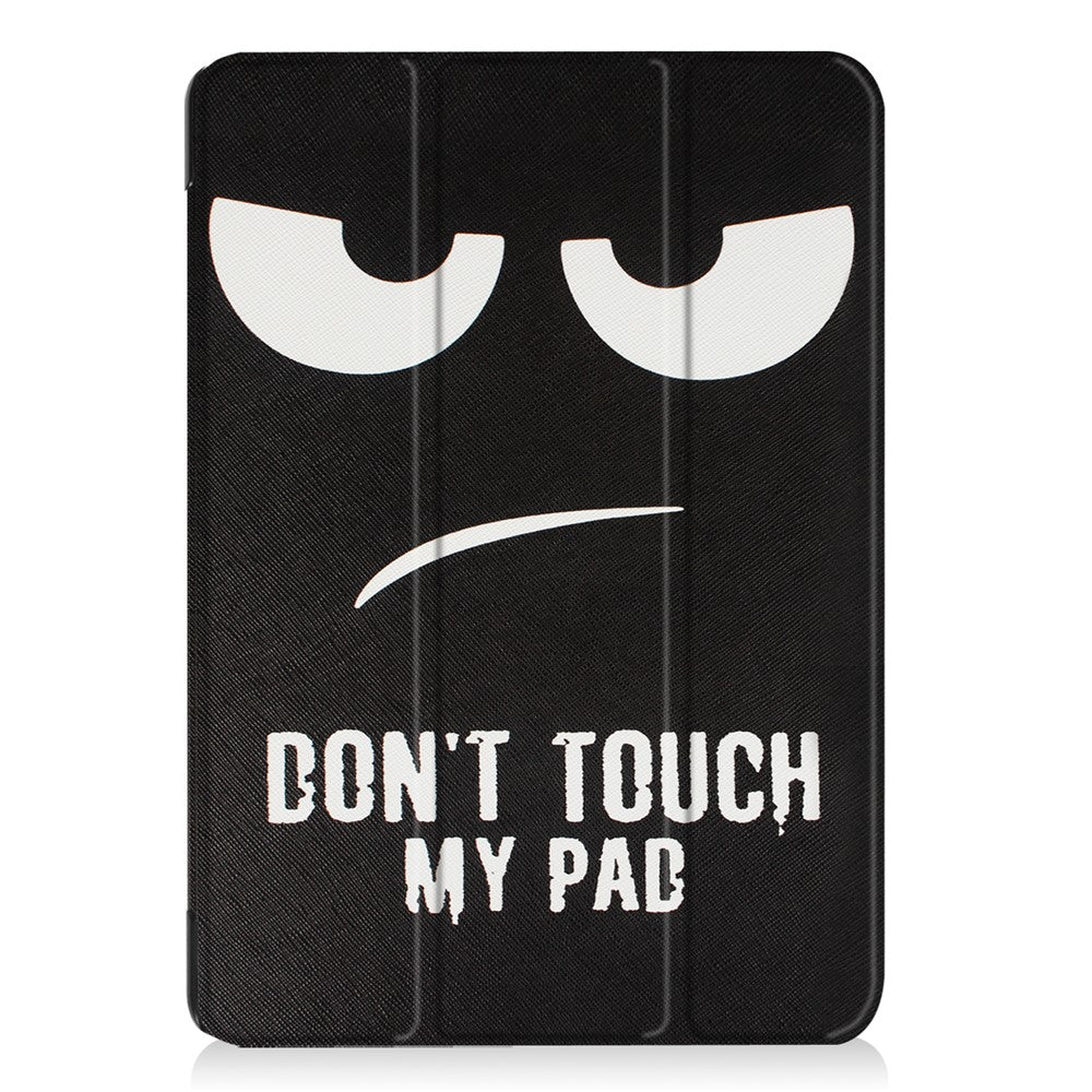 Tri-fold Stand Leather Case Pattern Printing Smart Wake/Sleep Design for iPad 9.7 (2018) / 9.7 (2017) - Do Not Touch My Pad