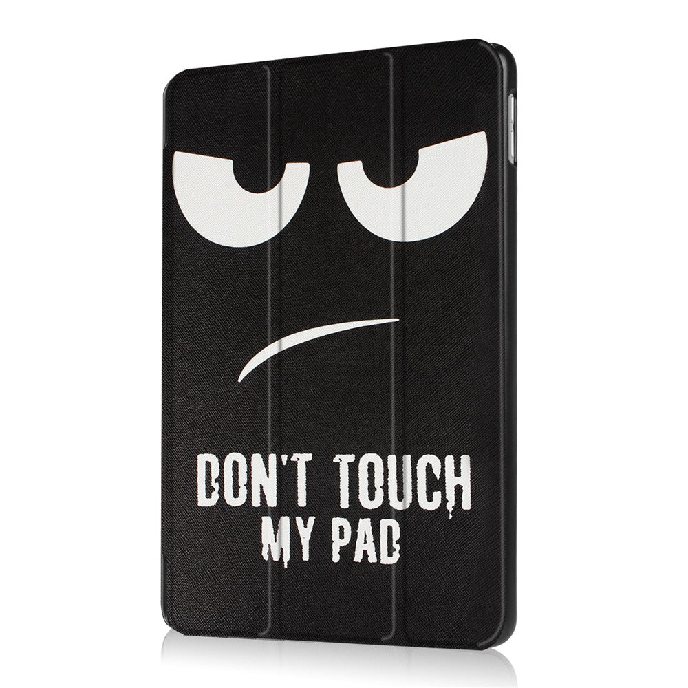 Tri-fold Stand Leather Case Pattern Printing Smart Wake/Sleep Design for iPad 9.7 (2018) / 9.7 (2017) - Do Not Touch My Pad
