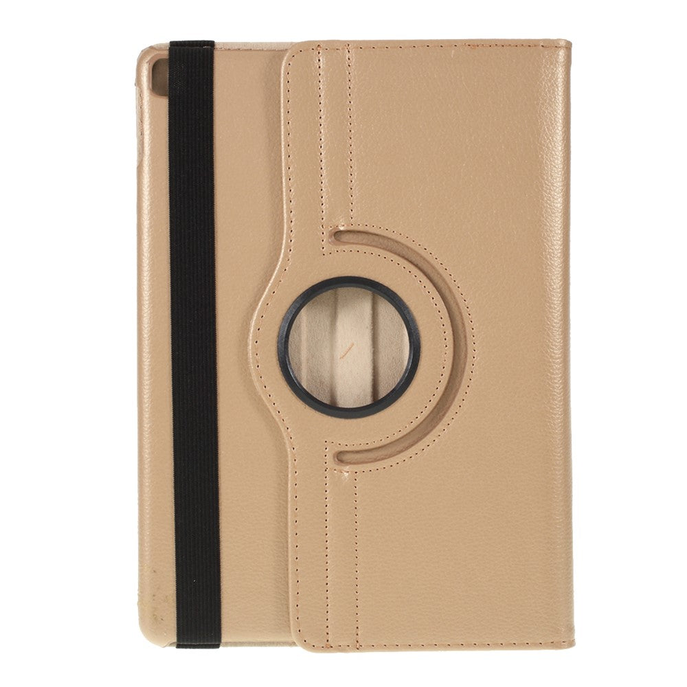 Leather Cover for iPad Air 10.5 (2019)/Pro 10.5 (2017)/iPad 10.2 (2021)/(2020)/(2019) Litchi Texture Rotary Stand Tablet Case - Gold