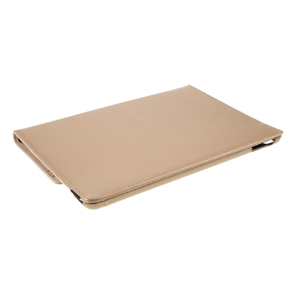 Leather Cover for iPad Air 10.5 (2019)/Pro 10.5 (2017)/iPad 10.2 (2021)/(2020)/(2019) Litchi Texture Rotary Stand Tablet Case - Gold