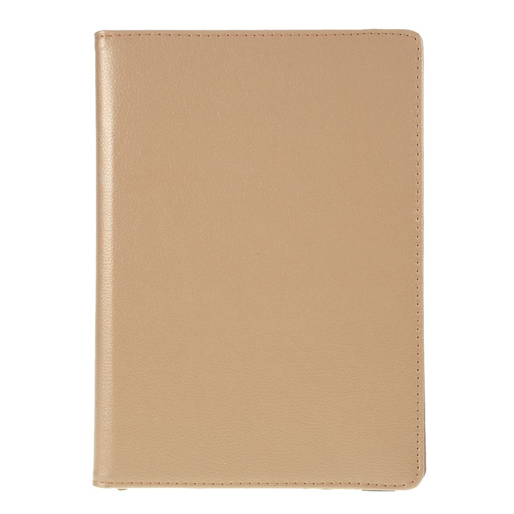 Leather Cover for iPad Air 10.5 (2019)/Pro 10.5 (2017)/iPad 10.2 (2021)/(2020)/(2019) Litchi Texture Rotary Stand Tablet Case - Gold