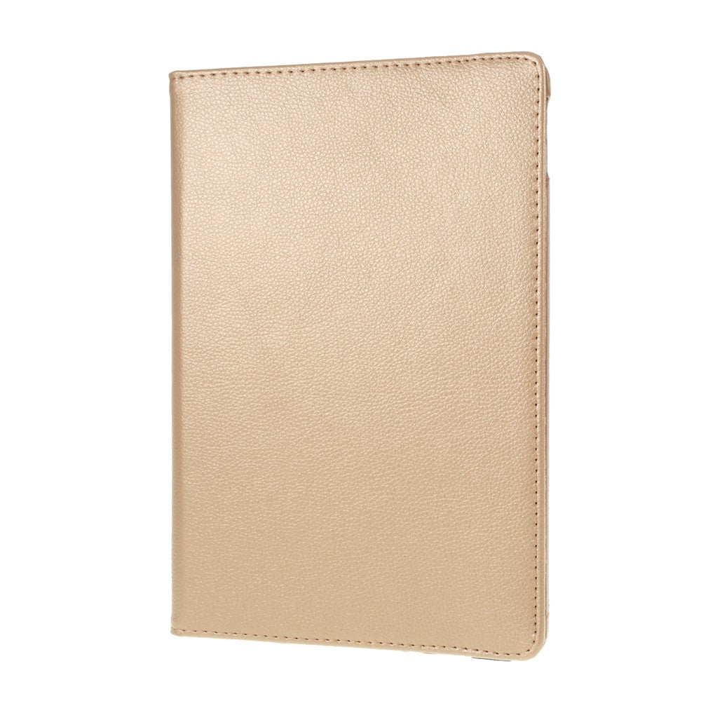 Leather Cover for iPad Air 10.5 (2019)/Pro 10.5 (2017)/iPad 10.2 (2021)/(2020)/(2019) Litchi Texture Rotary Stand Tablet Case - Gold