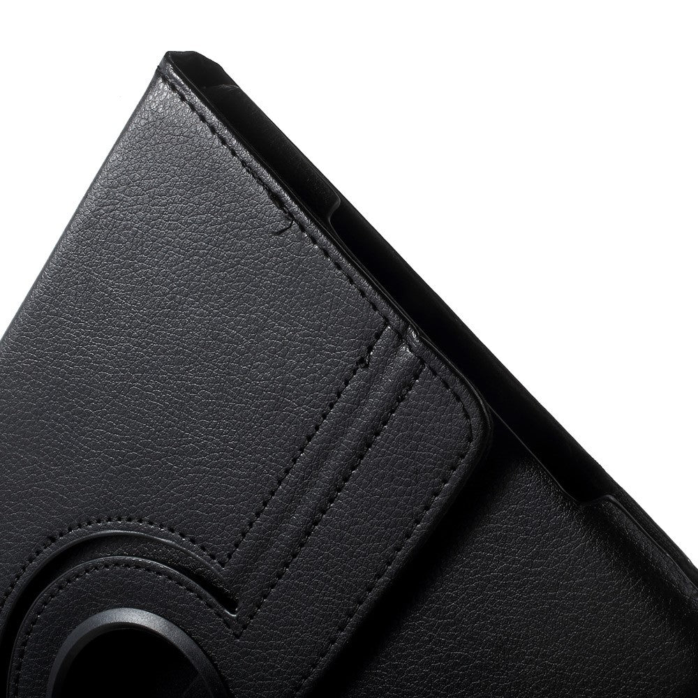 Leather Cover for iPad 9.7 (2018) / 9.7 (2017) / Air 2 / Air (2013) Rotary Stand Tablet Case with Elastic Band - Black