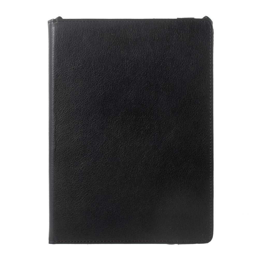 Leather Cover for iPad 9.7 (2018) / 9.7 (2017) / Air 2 / Air (2013) Rotary Stand Tablet Case with Elastic Band - Black