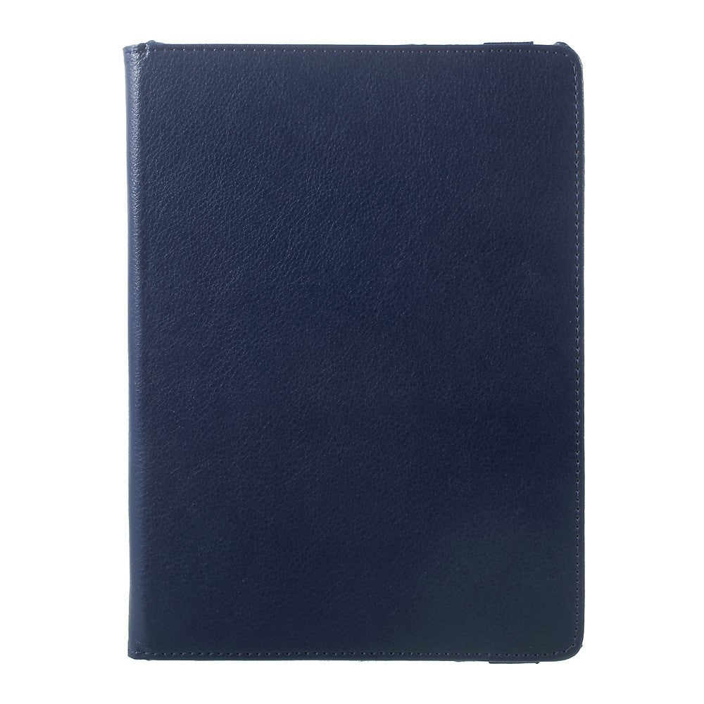 Leather Cover for iPad 9.7 (2018) / 9.7 (2017) / Air 2 / Air (2013) Rotary Stand Tablet Case with Elastic Band - Dark Blue