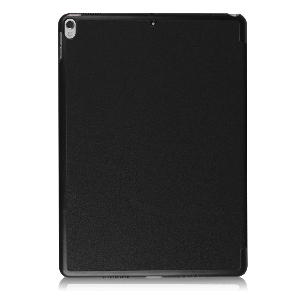For iPad Pro 10.5 inch (2017)/Air 10.5 inch (2019) Slim Case Tri-fold Stand PU Leather Tablet Cover Protector - Black