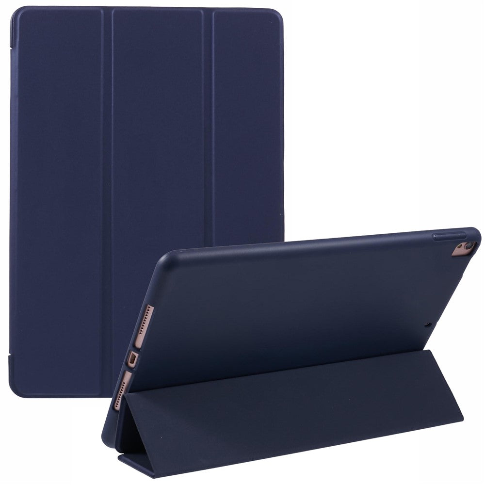 Protective Leather Smart Case Tri-fold Stand Shell for iPad Air 10.5 (2019)/Pro 10.5 (2017) - Dark Blue
