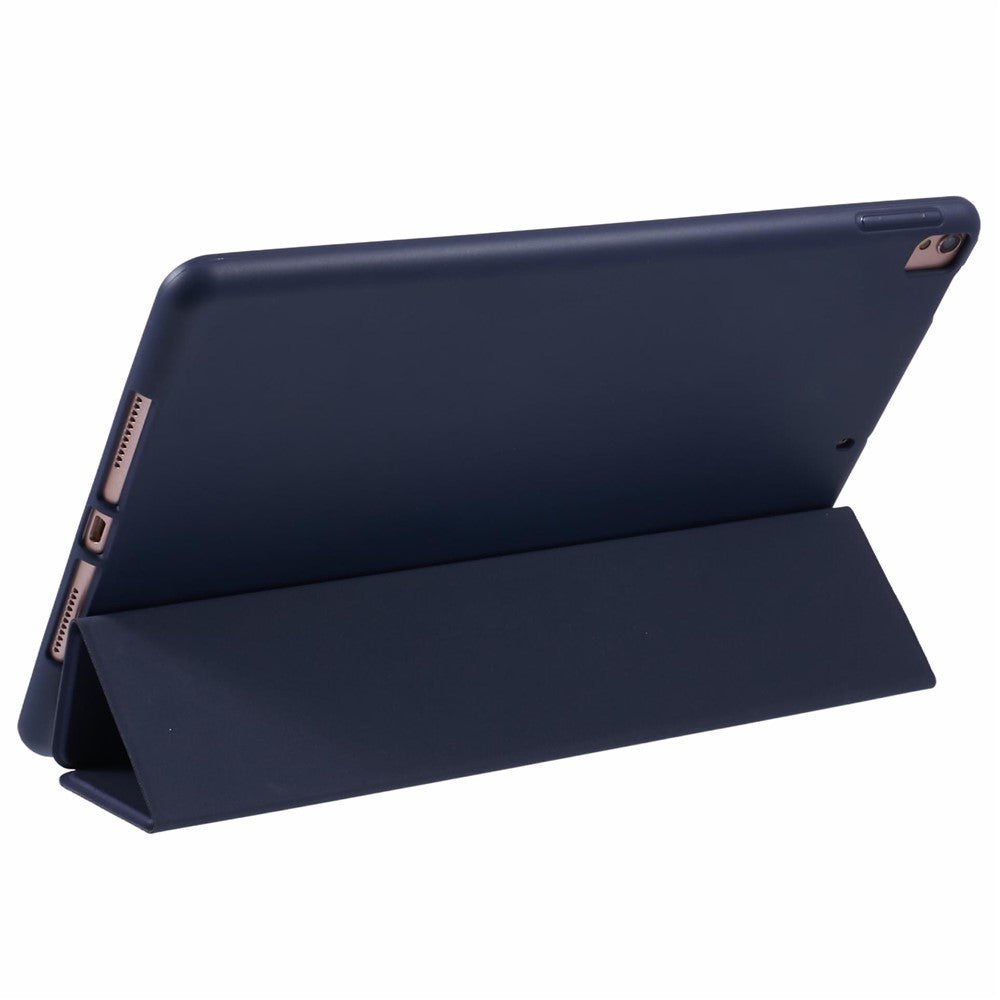 Protective Leather Smart Case Tri-fold Stand Shell for iPad Air 10.5 (2019)/Pro 10.5 (2017) - Dark Blue