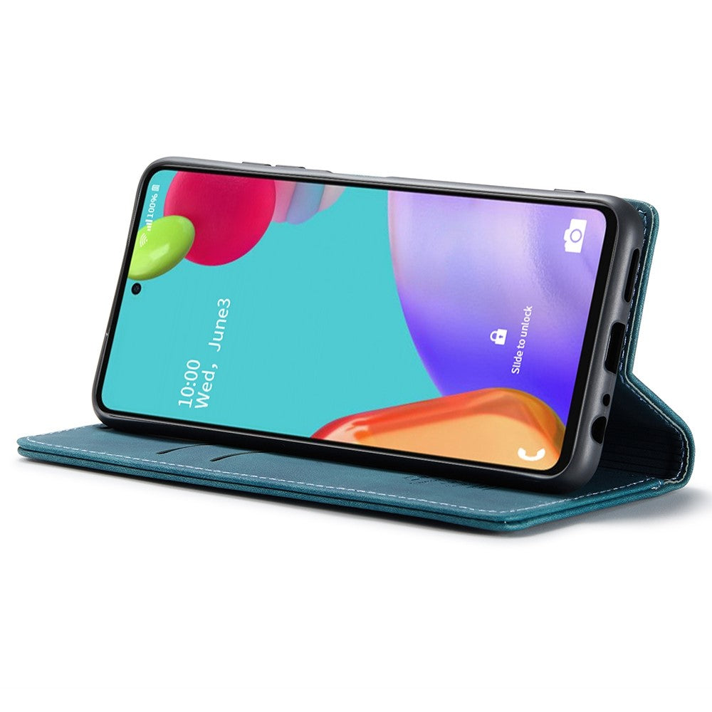 Leather Cover for Samsung Galaxy A52 5G/A52 4G/A52s 5G Magnetic Auto-absorbed Wallet Stand Case - Blue