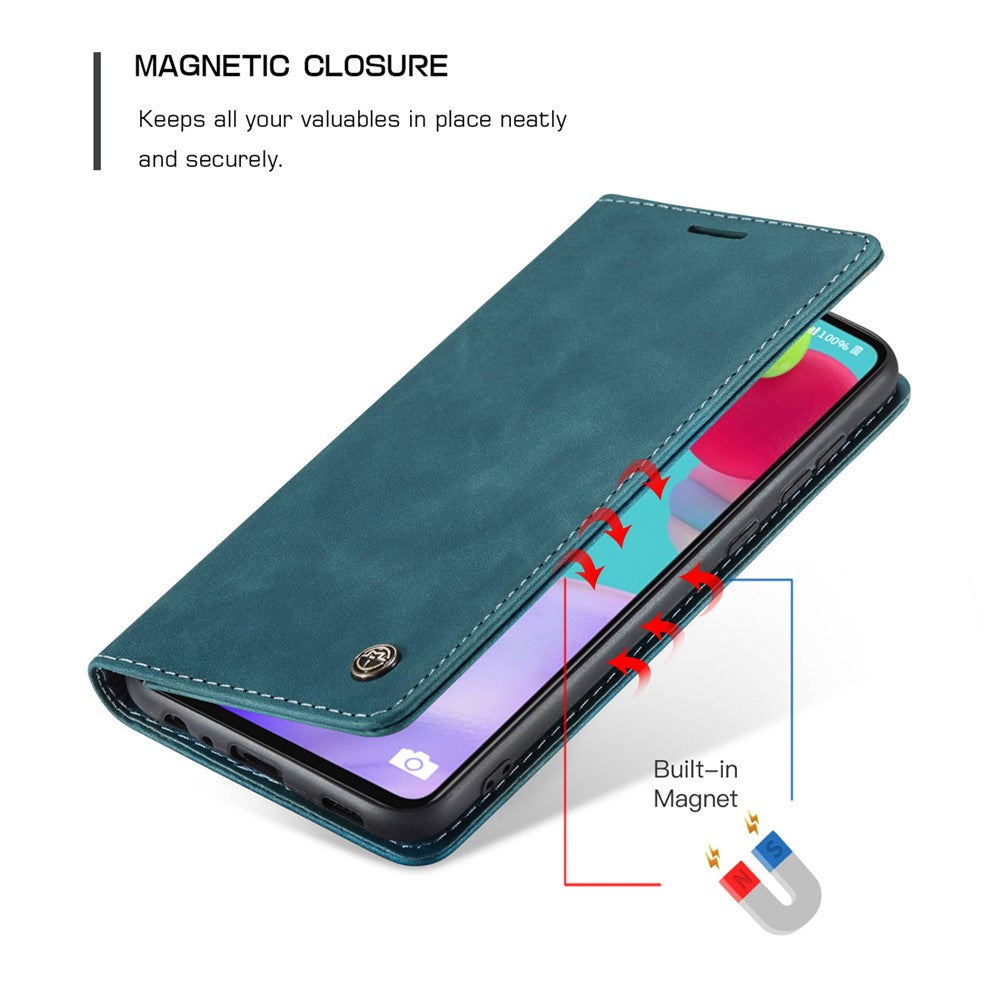 Leather Cover for Samsung Galaxy A52 5G/A52 4G/A52s 5G Magnetic Auto-absorbed Wallet Stand Case - Blue