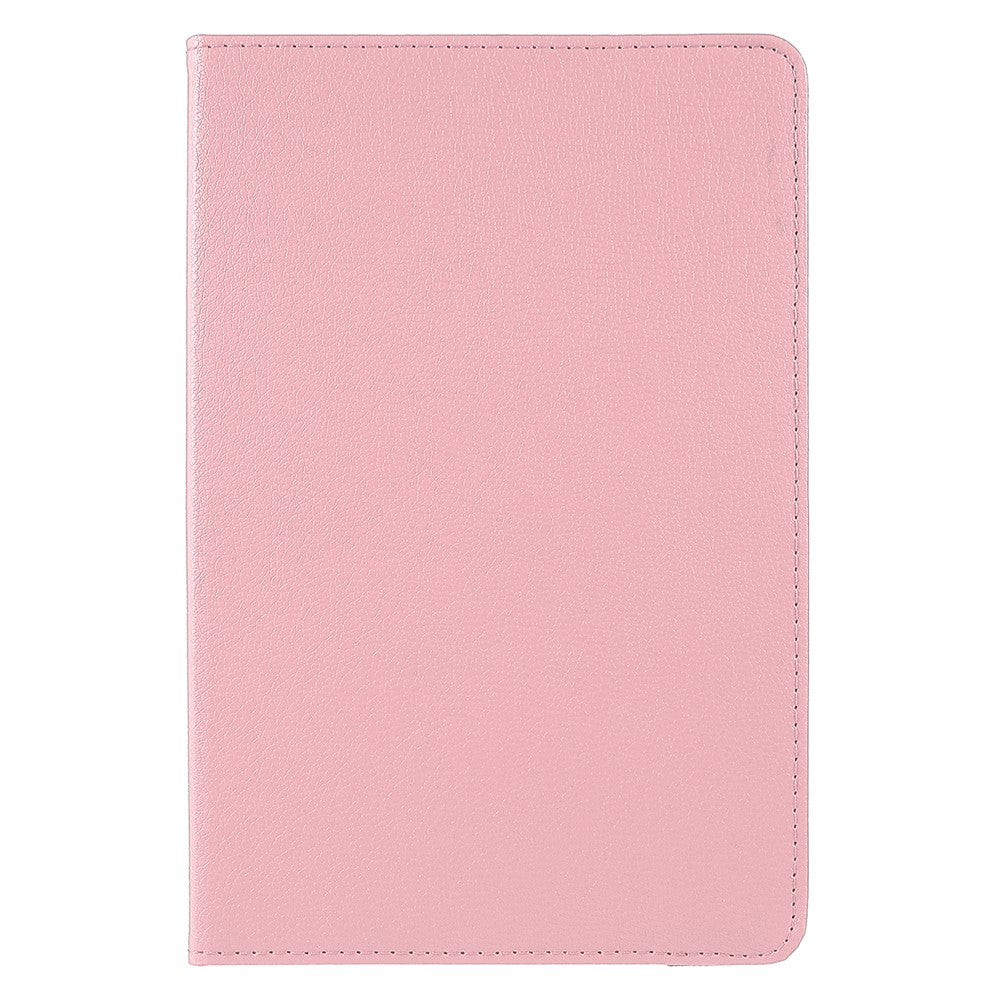 For Samsung Galaxy Tab A8 10.5 (2021) Litchi Texture PU Leather 360 Degree Swivel Stand Protective Tablet Case with Elastic Band - Pink
