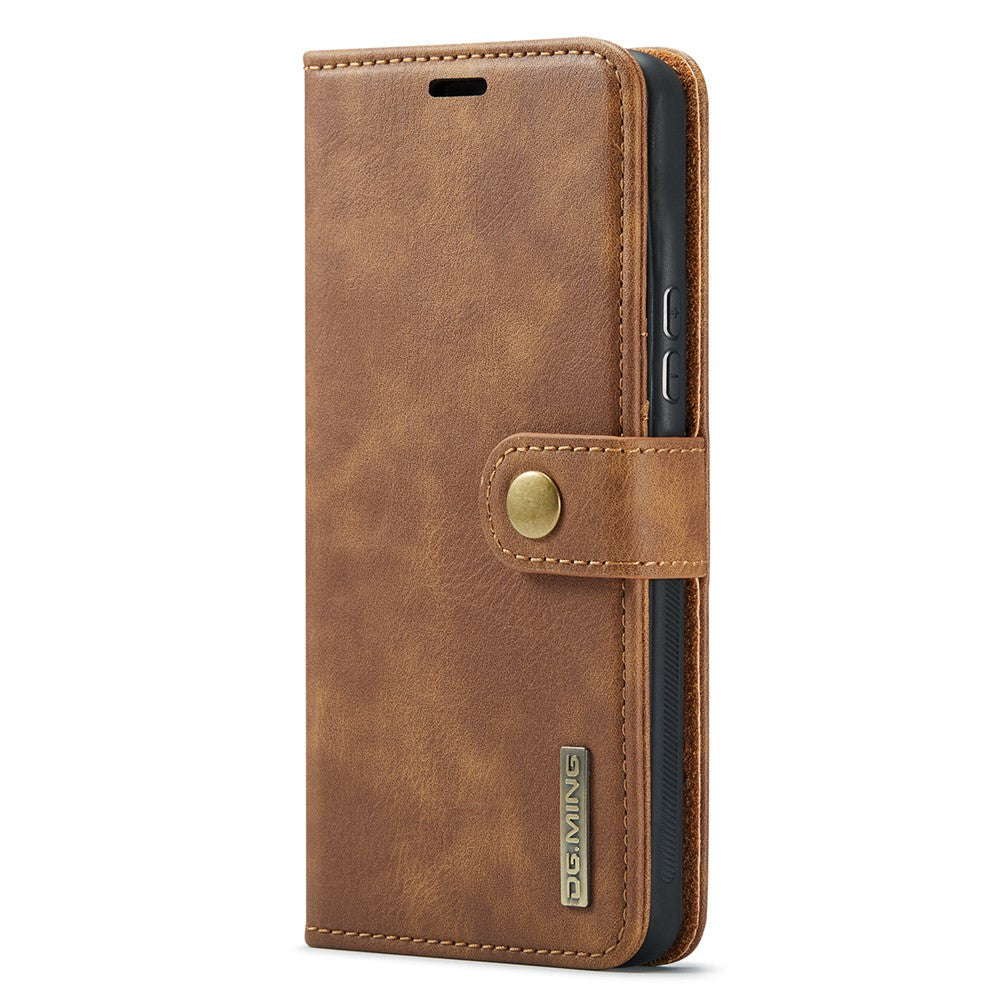 for Samsung Galaxy A53 5G Detachable Split Leather Flip Wallet Case Stand Magnetic Full Body Protective Phone Cover - Brown